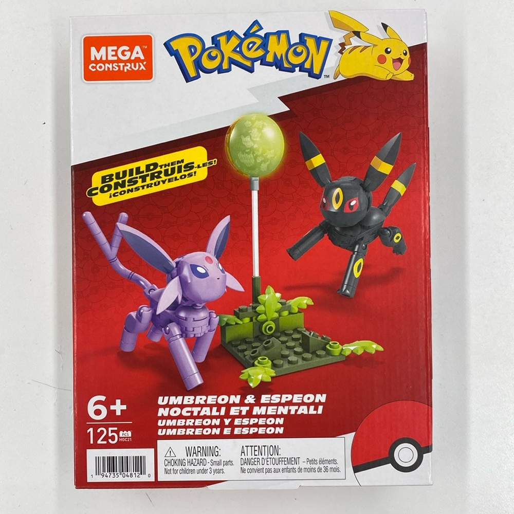 Unopened umbreon and espeon mega construx toy set.